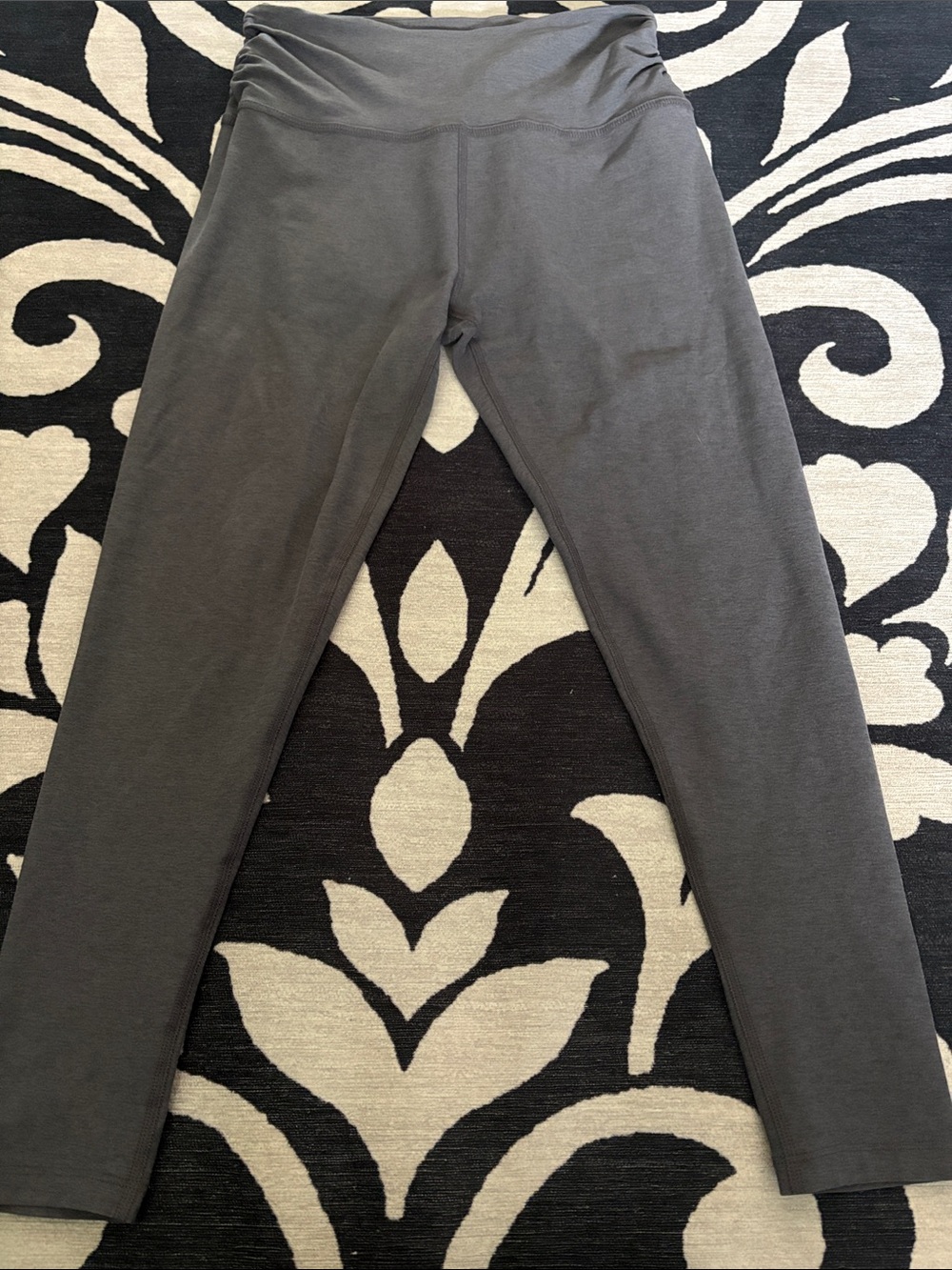 Beyond Yoga Charcoal Gray Leggings with Logo Waistband